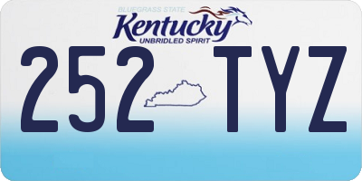 KY license plate 252TYZ
