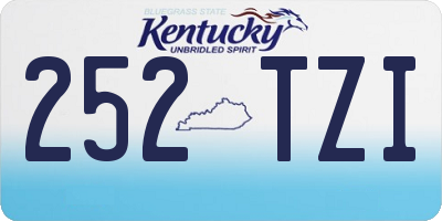 KY license plate 252TZI