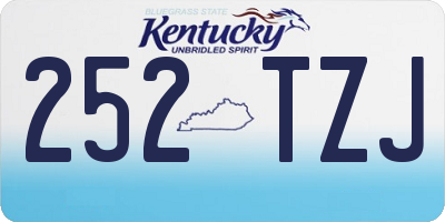 KY license plate 252TZJ