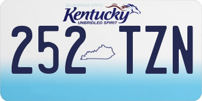 KY license plate 252TZN