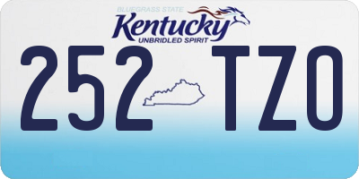 KY license plate 252TZO