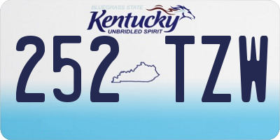 KY license plate 252TZW