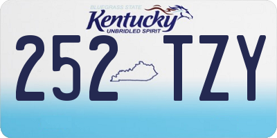 KY license plate 252TZY