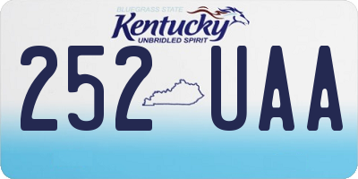 KY license plate 252UAA
