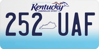 KY license plate 252UAF