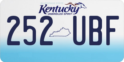 KY license plate 252UBF
