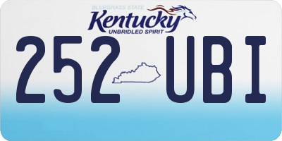 KY license plate 252UBI