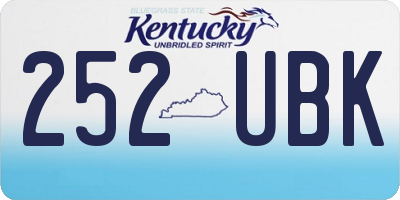 KY license plate 252UBK