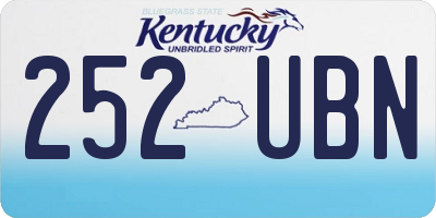KY license plate 252UBN