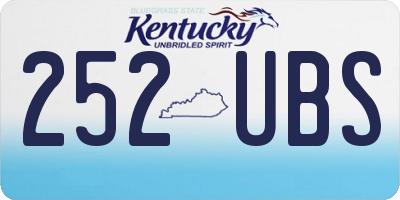 KY license plate 252UBS