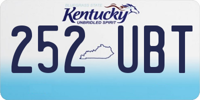 KY license plate 252UBT