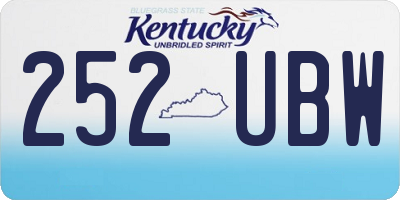 KY license plate 252UBW