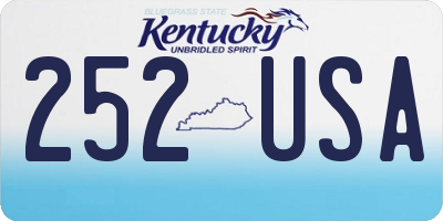 KY license plate 252USA