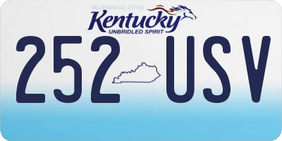 KY license plate 252USV