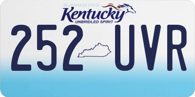 KY license plate 252UVR