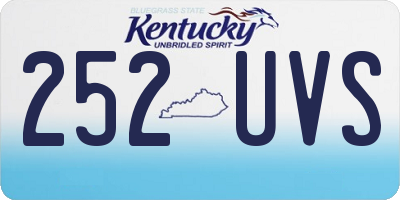 KY license plate 252UVS