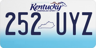 KY license plate 252UYZ