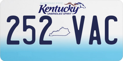 KY license plate 252VAC