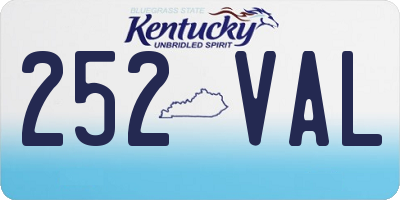 KY license plate 252VAL