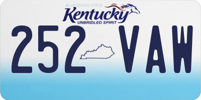 KY license plate 252VAW