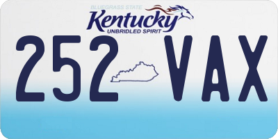 KY license plate 252VAX