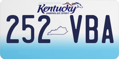 KY license plate 252VBA