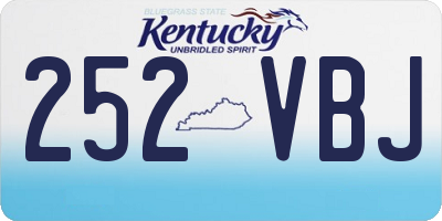 KY license plate 252VBJ