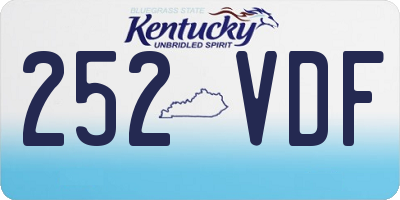 KY license plate 252VDF