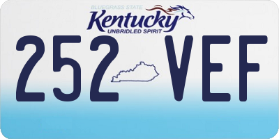 KY license plate 252VEF