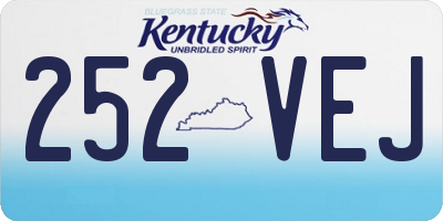 KY license plate 252VEJ