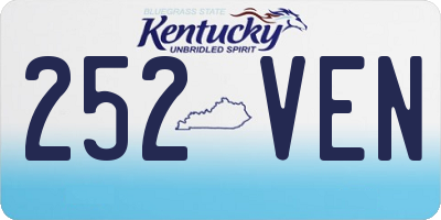 KY license plate 252VEN