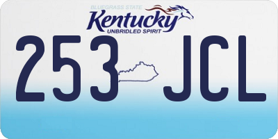 KY license plate 253JCL