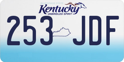 KY license plate 253JDF