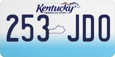 KY license plate 253JDO