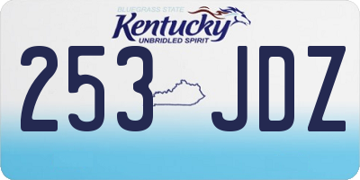 KY license plate 253JDZ