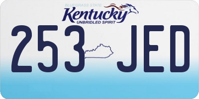 KY license plate 253JED