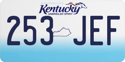 KY license plate 253JEF