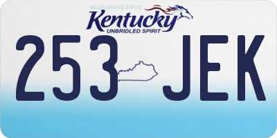 KY license plate 253JEK
