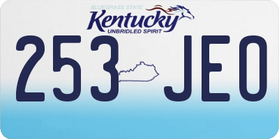 KY license plate 253JEO