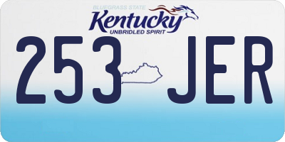 KY license plate 253JER