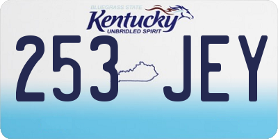 KY license plate 253JEY