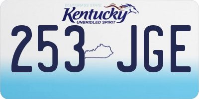 KY license plate 253JGE