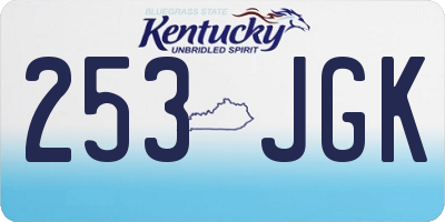 KY license plate 253JGK