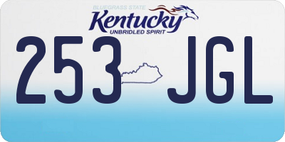 KY license plate 253JGL