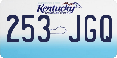 KY license plate 253JGQ