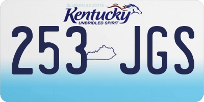 KY license plate 253JGS