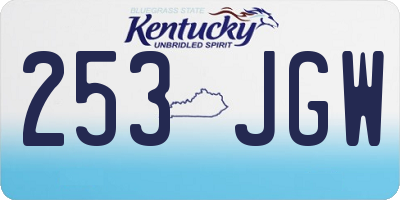 KY license plate 253JGW