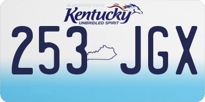 KY license plate 253JGX