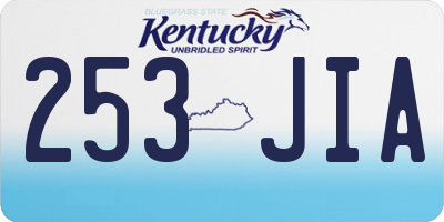 KY license plate 253JIA