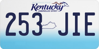 KY license plate 253JIE